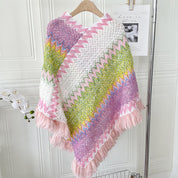 Eva Kirkegaard | Ethnischer Poncho-Schal mit Fransen für Damen