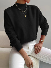 Line Petersen | Strikpullover med Højhalset Design
