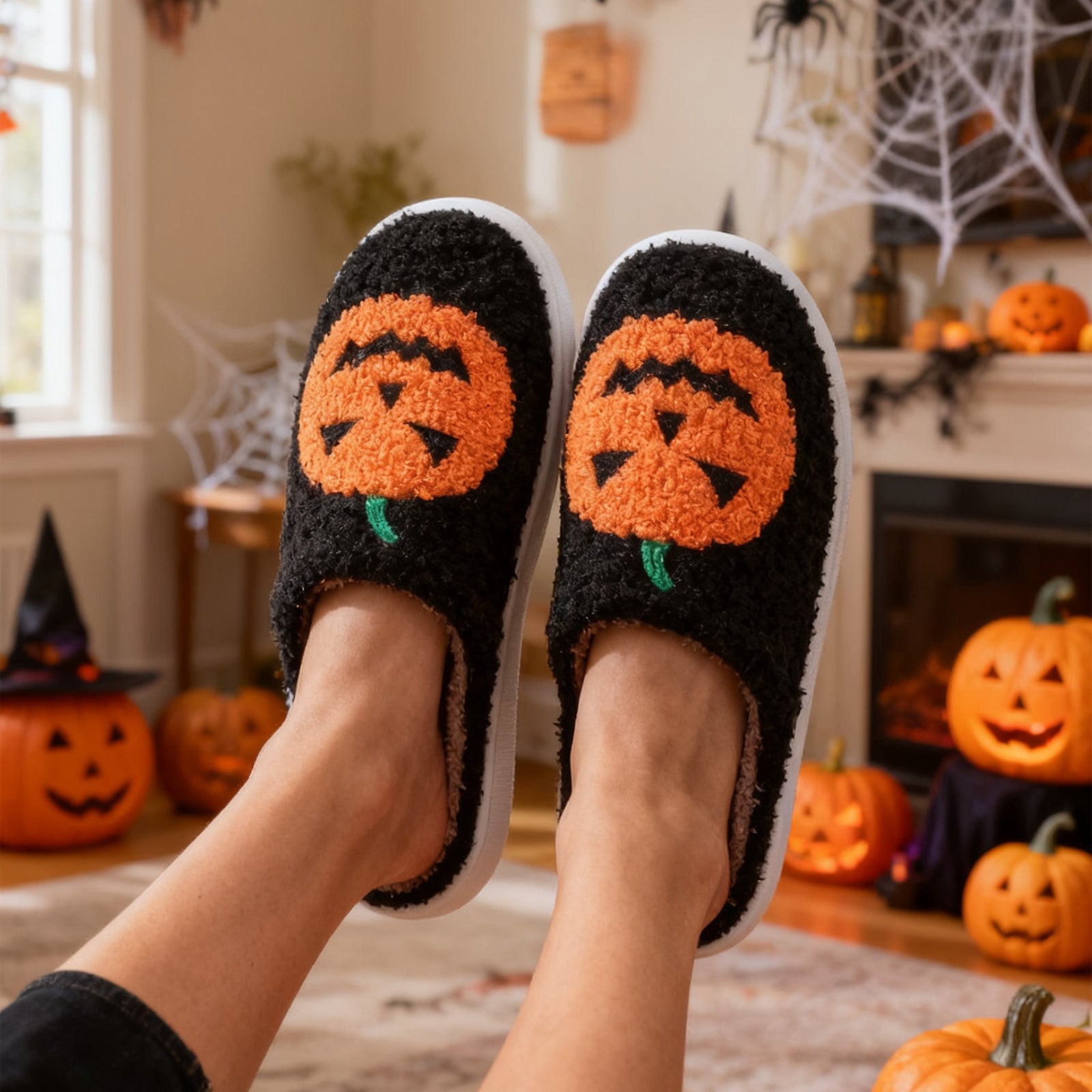 Little Boo | Pumpkin Halloween Slippers