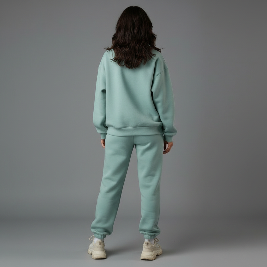 Emma Andersen | Cropped Zip-Up Træningsdragt i Lyserød til Kvinder