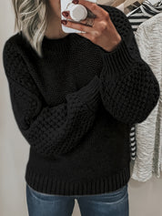 Mette Falk | Grob gestrickter Pullover mit Trompetenärmeln