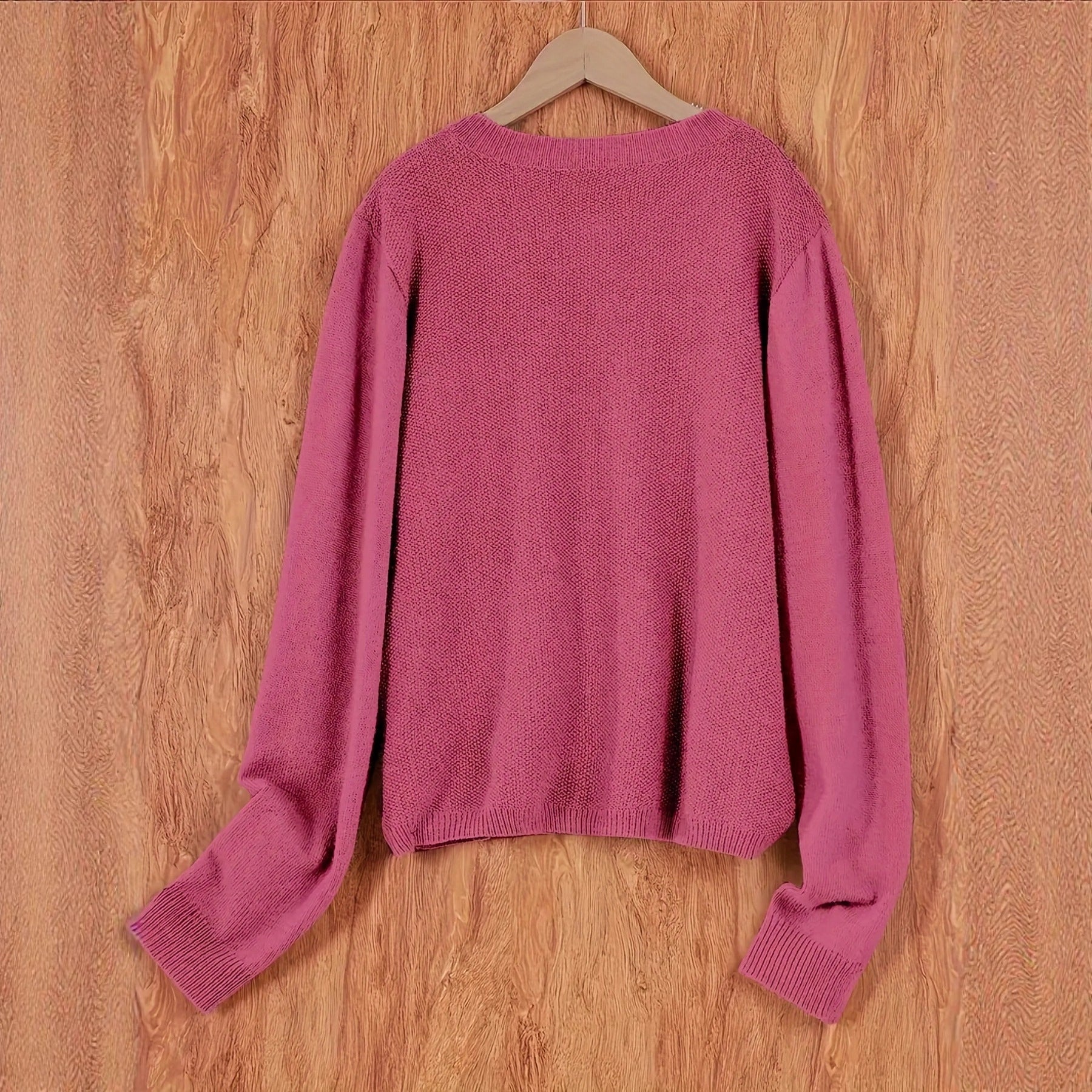 Thea Lundgren | Strikket cardigan i rosa med knapper