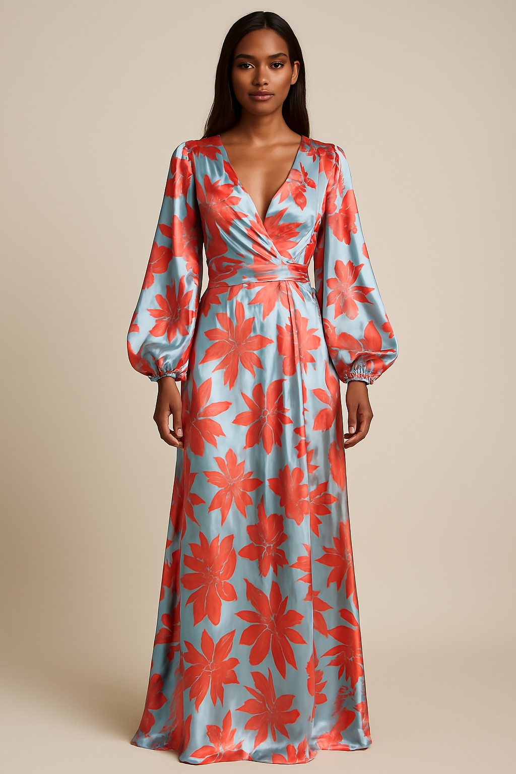 Amélie Laurent | Midi sommerkjole i viskose med elegant print