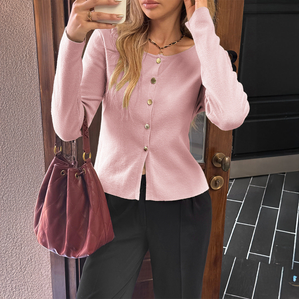 Freja Dahl | Rib-strikket cardigan med knapper