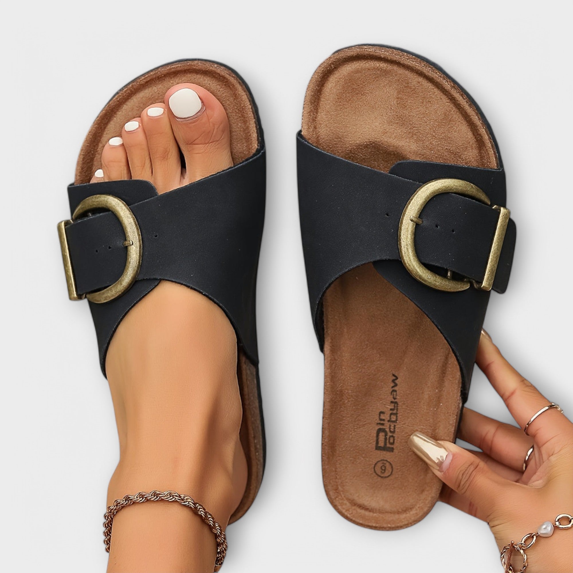 Isabelle Ashford | Komfortable Slide-Sandaler Med Spænde