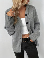 Nadia Skovbjerg | Hooded Knitted Cardigan with Buttons