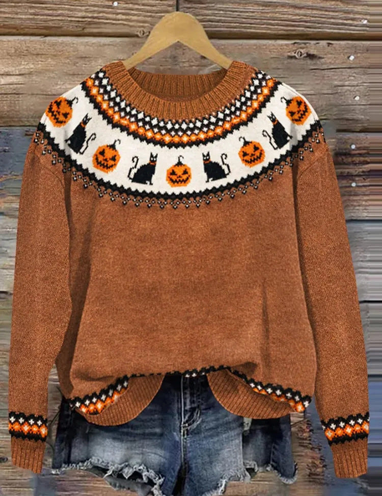 Karen Sørensen | Æble-strikket sweater med Fair Isle-mønster