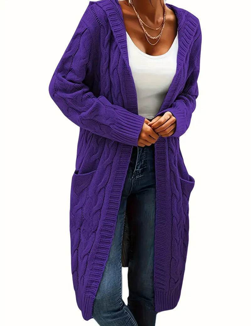 Rosina Alberti | Langarmet strikket cardigan med lommer i bordeaux