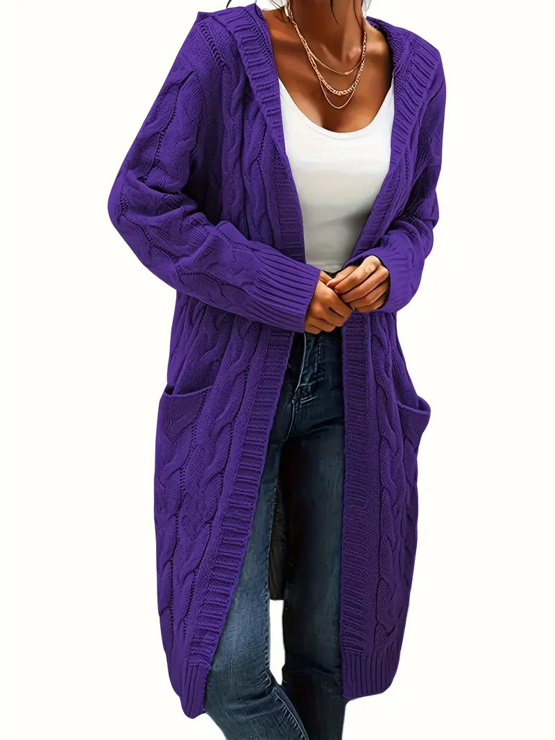 Rosina Alberti | Langarmet strikket cardigan med lommer i bordeaux