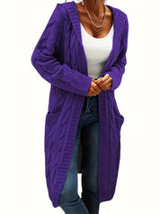 Rosina Alberti | Langarmet strikket cardigan med lommer i bordeaux