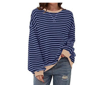 Stine Lindgaard | Oversized gestreiftes Sweatshirt mit Neondetails