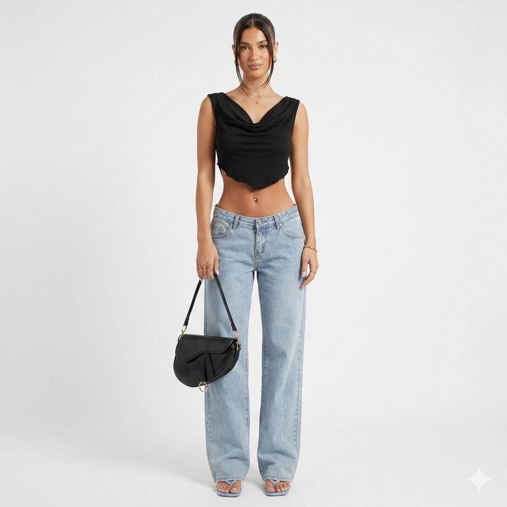 Rosanna Delormé | Low Rise Jeans i Light Blue Denim med Klassisk Snit