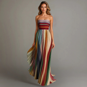 Venetia Ashcroft | Maxi-kjole med farvestriberned design