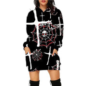 Dámské halloweenské mikinové šaty Midnight Bat | s lebkou