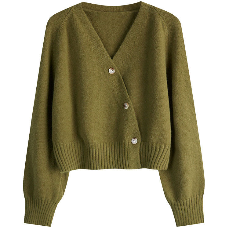 Ida Vang | Gestrickte Wickel-Cardigan mit Knöpfen
