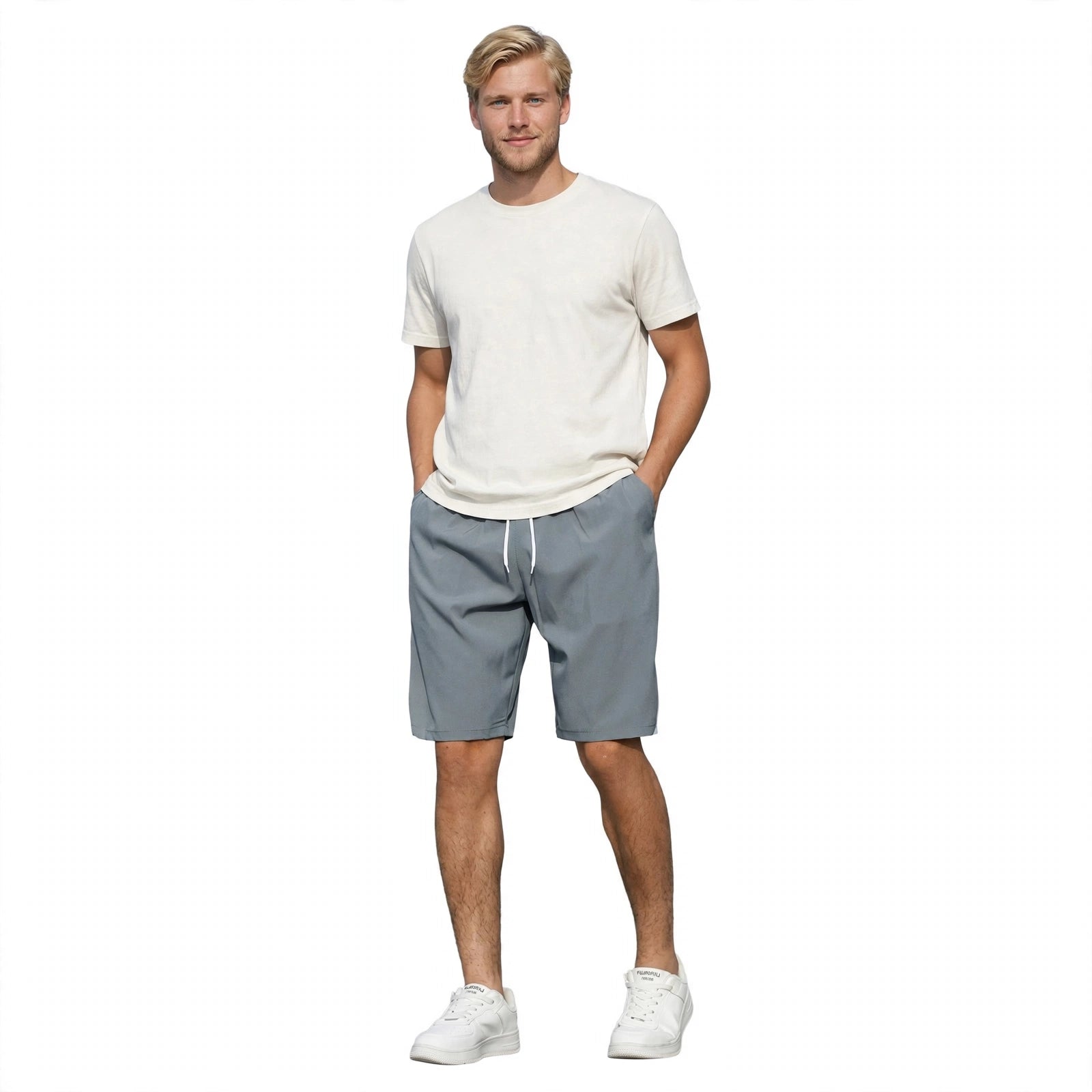 Simon Lindegaard | Hochtaillierte Shorts mit Kordelzug für Herren