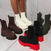 Mathilde Sørensen | Støvler i Strikket Sock-Design med Chunky Sål