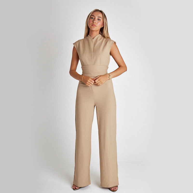 Lara Benedetti | Ærmeløs Jumpsuit med Bindebælte i Sort