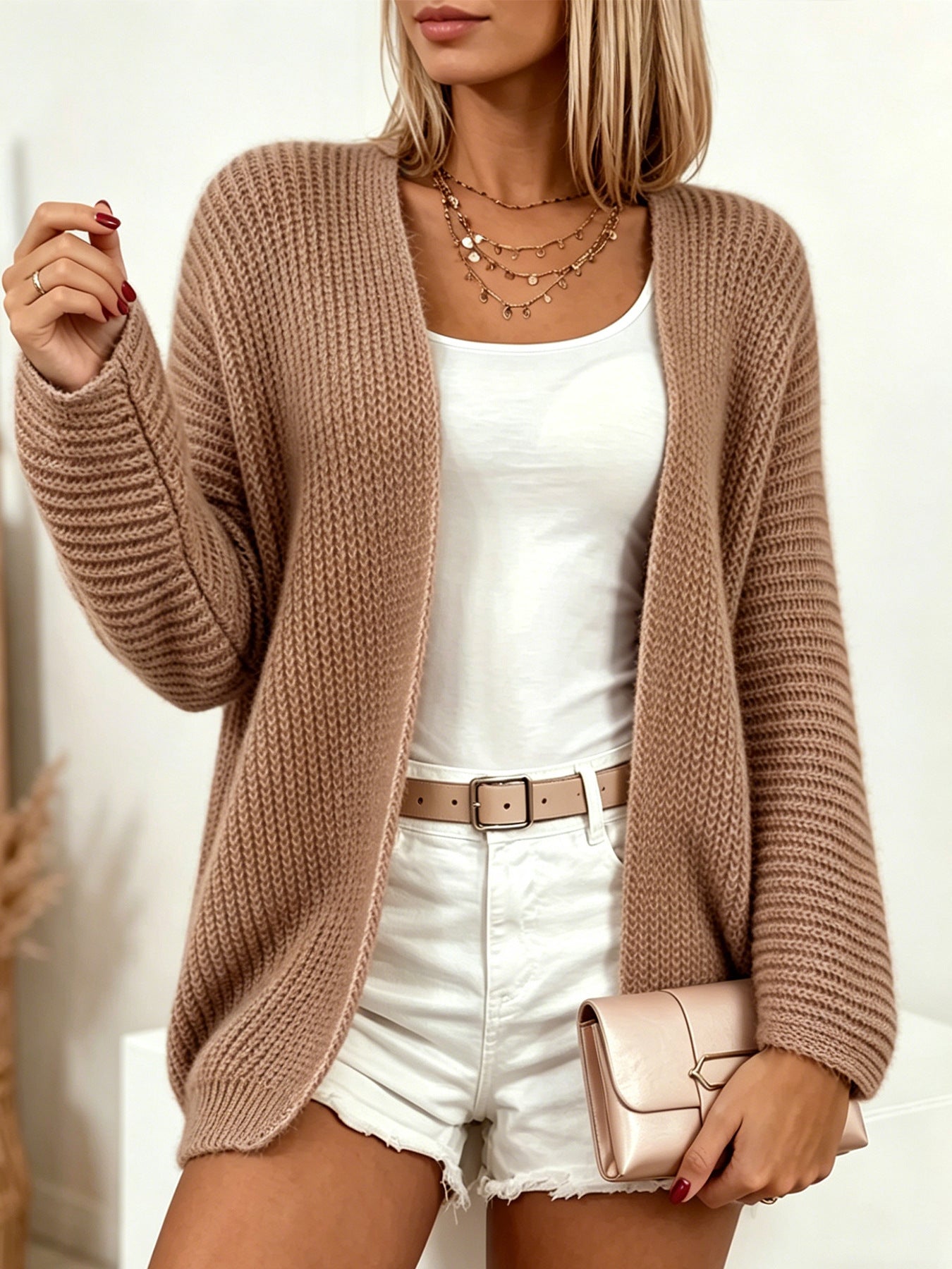 Ronja Feldt | Oversized Strikcardigan i Lilla