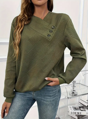 Gitte Lykke | Sweatshirt mit asymmetrischem Knopfdetail