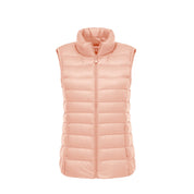 Signe Dahl | Lightweight blue down vest with a stand-up collar