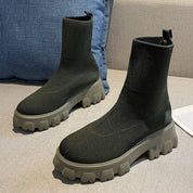 Mathilde Sørensen | Støvler i Strikket Sock-Design med Chunky Sål
