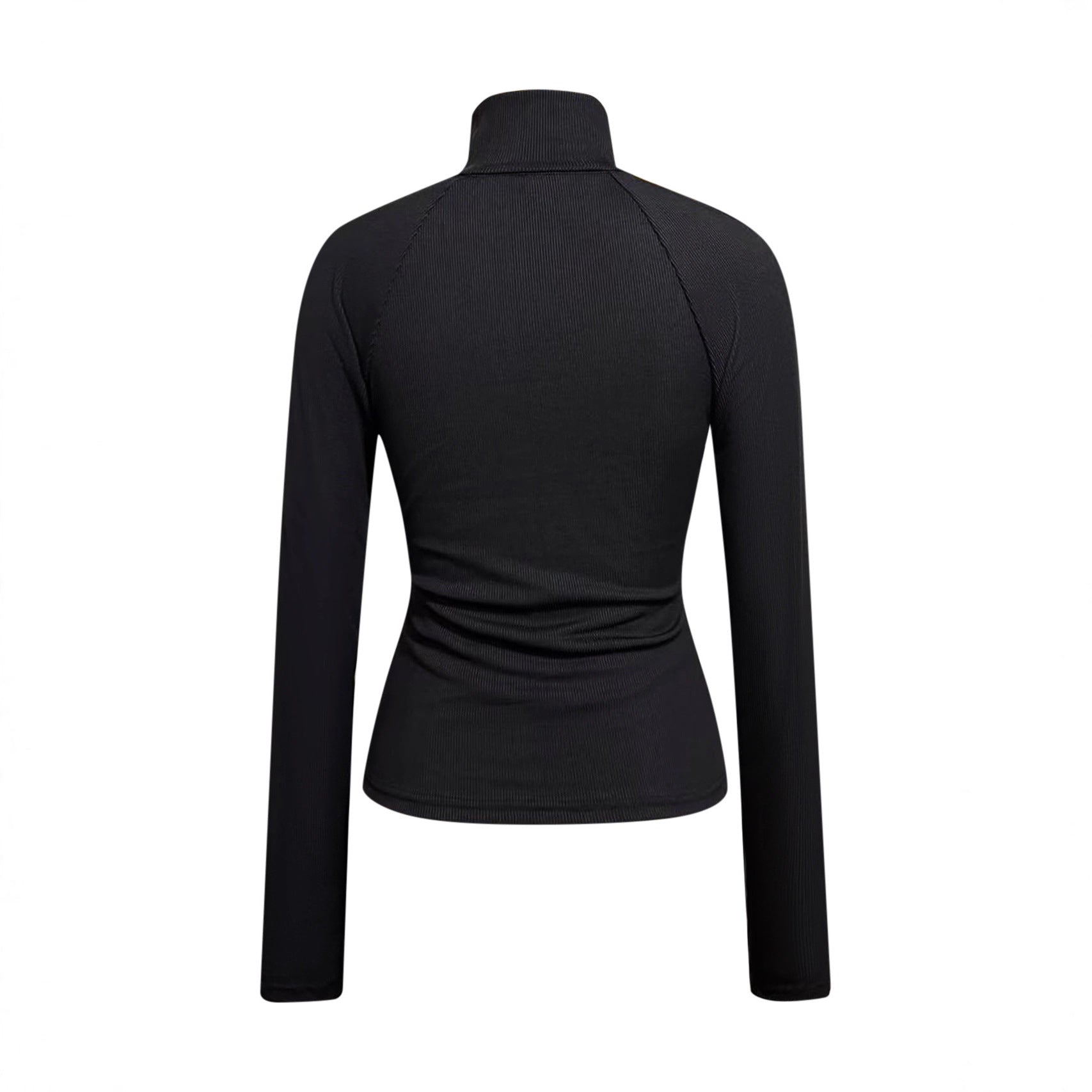 Karoline Fisker | Ribstrikket turtleneck-bluse med lynlås