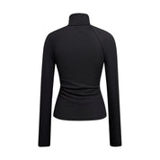 Karoline Fisker | Ribstrikket turtleneck-bluse med lynlås