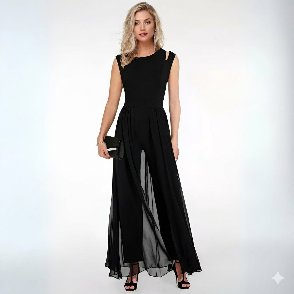 Rosalia Veneziano | Maxi-jumpsuit med V-udskæring og elegante detaljer til kvinder