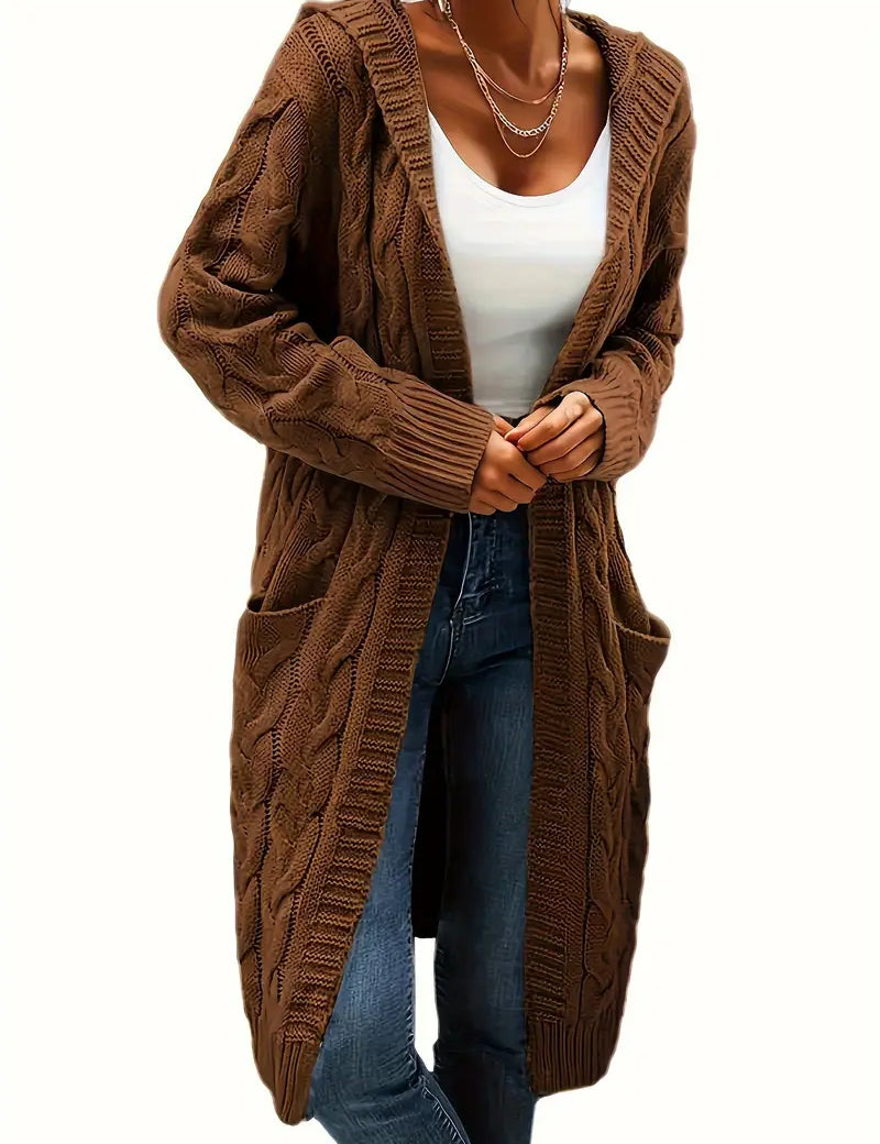 Rosina Alberti | Langarmet strikket cardigan med lommer i bordeaux