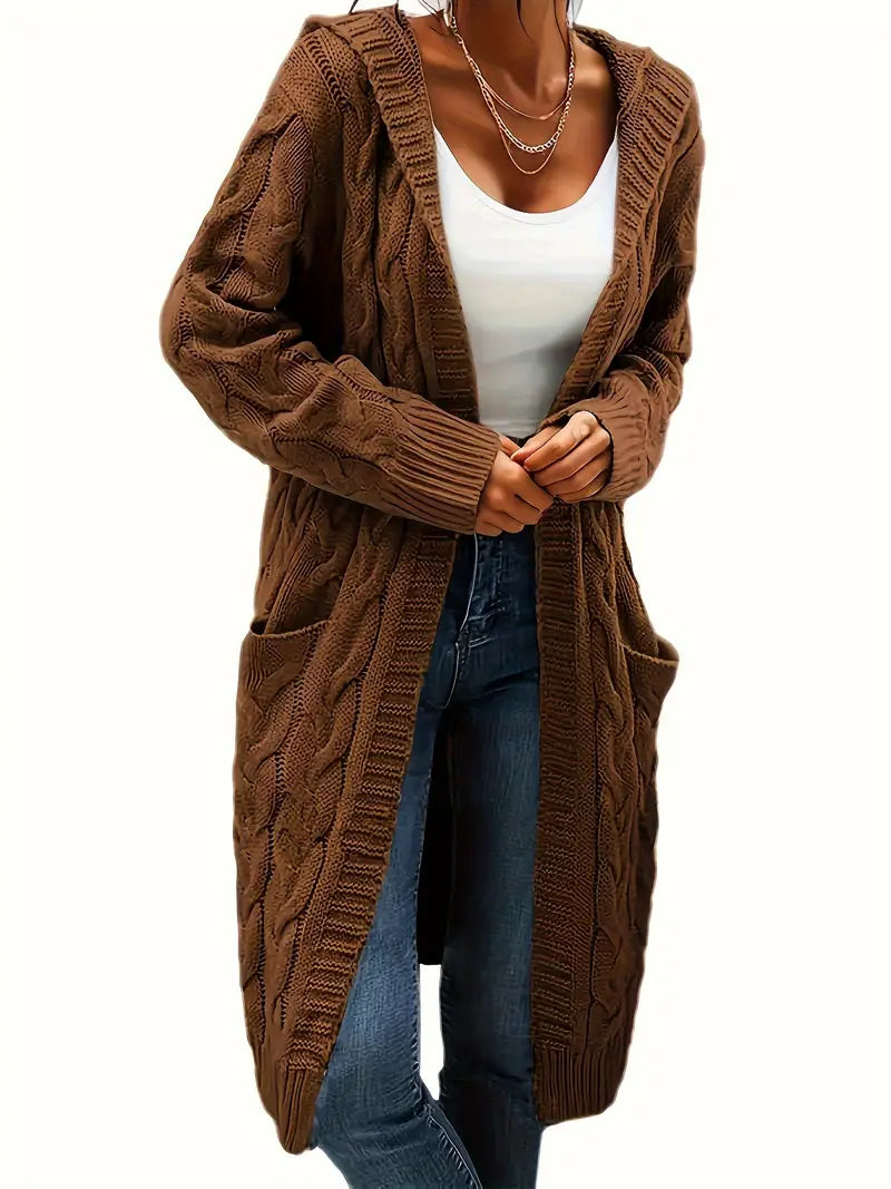 Rosina Alberti | Langarmet strikket cardigan med lommer i bordeaux