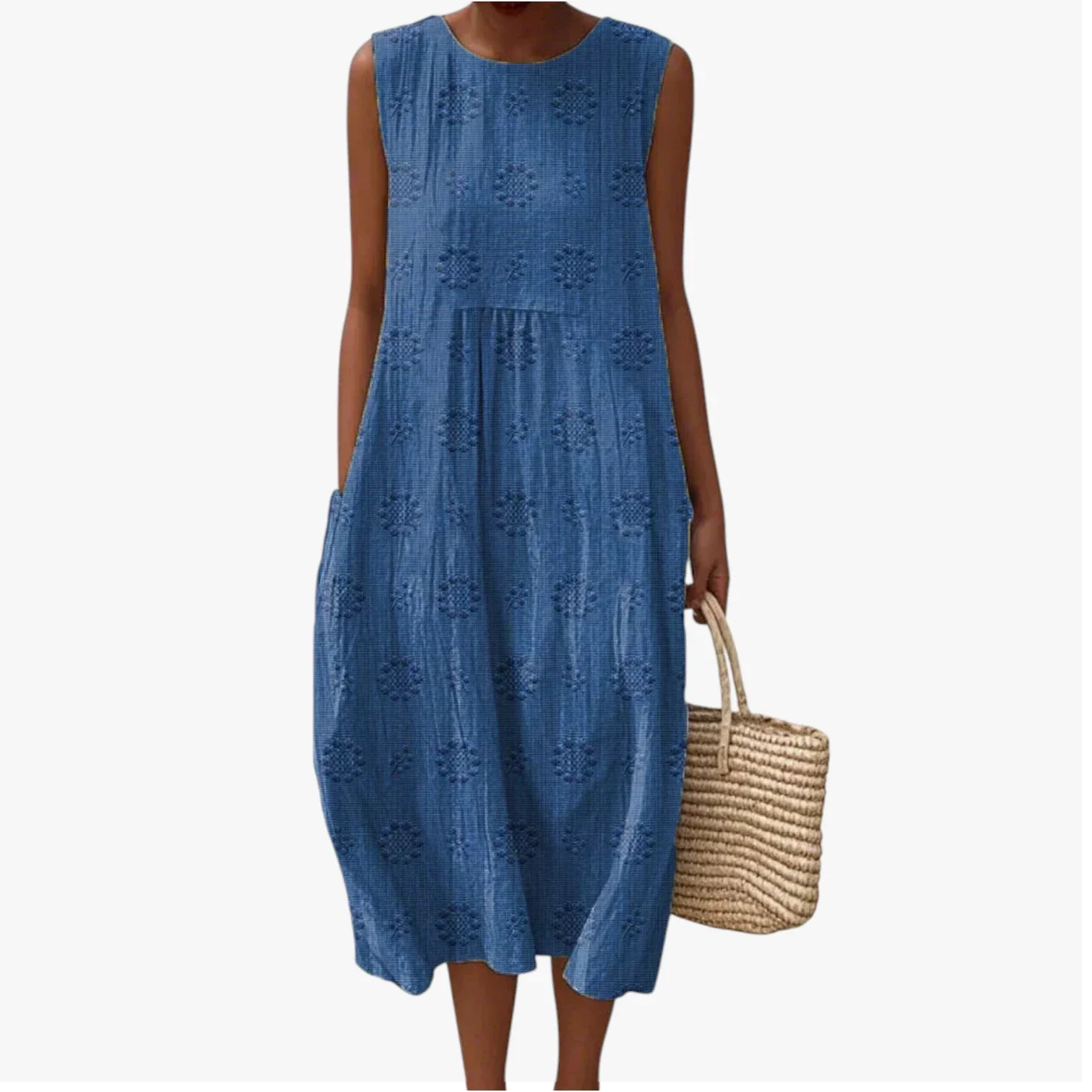 Rikke Larsen | Ärmelloses, geblümtes Midikleid für Damen den Sommer