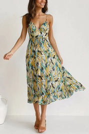 Camille Rousseau | Midi-sommerkjole med farverigt print