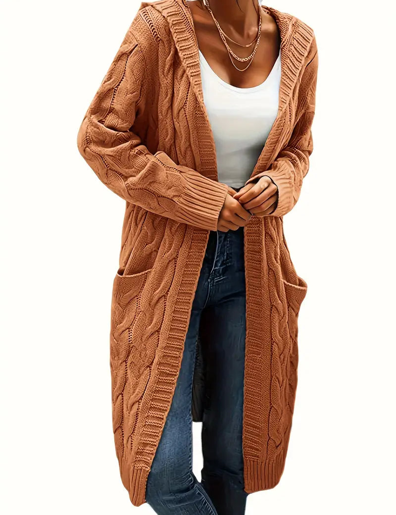 Rosina Alberti | Langarmet strikket cardigan med lommer i bordeaux