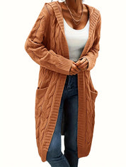 Rosina Alberti | Langarmet strikket cardigan med lommer i bordeaux