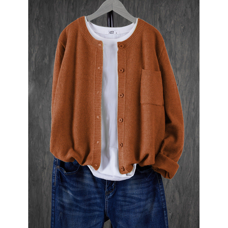 Thea Lundgren | Strikket cardigan i rosa med knapper