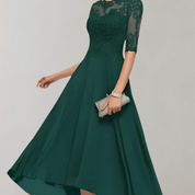 Élianne Moreau | Elegant luksus maxi kjole med blondeærmer