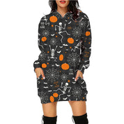 Dámské halloweenské mikinové šaty Midnight Bat | s lebkou