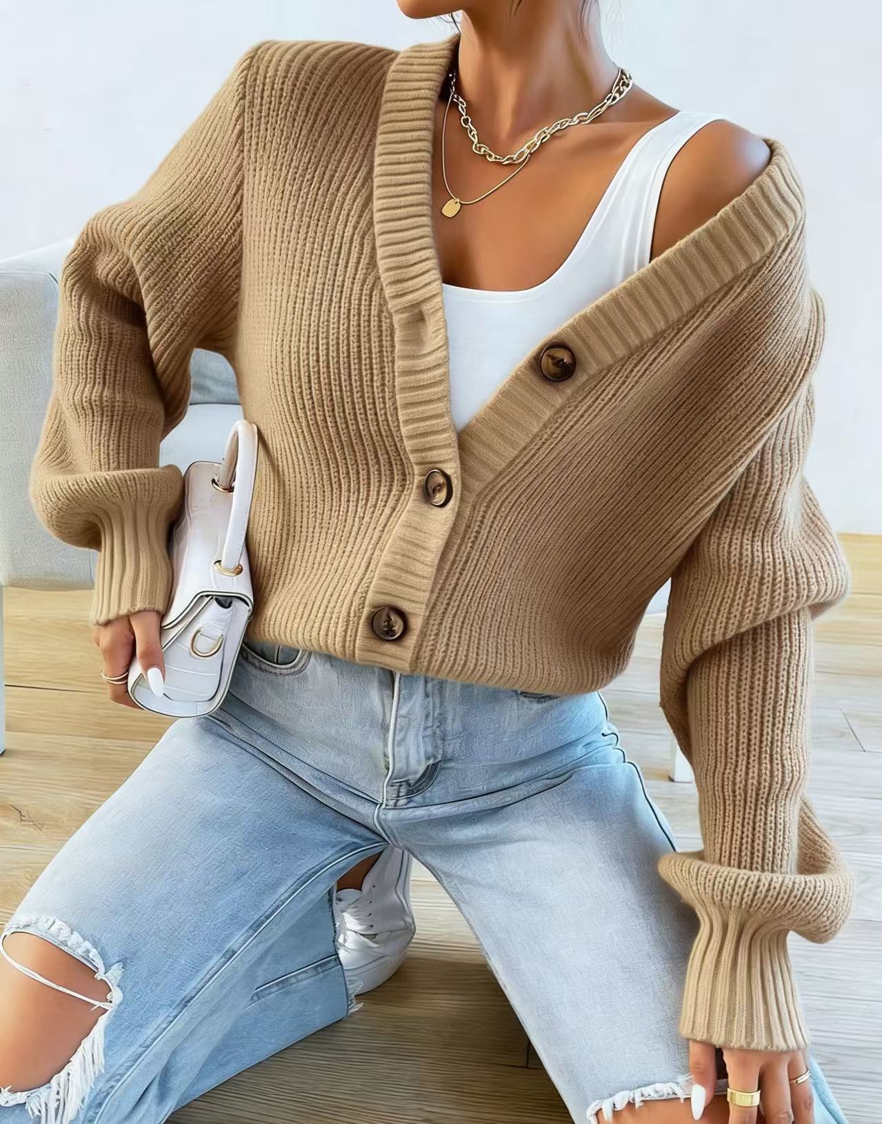 Nora Kjeldsen | Oversized Strikcardigan i Grøn