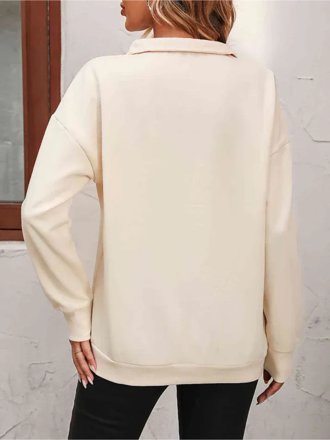 Madeleine Larsson | Sweatshirt med lynlås og hængende skulder til kvinder