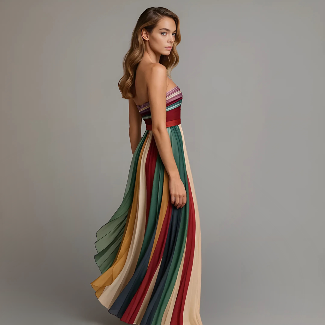Venetia Ashcroft | Maxi-kjole med farvestriberned design