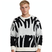 Oskar Lindgren | Oversize-Strickpullover mit Graffiti-Print