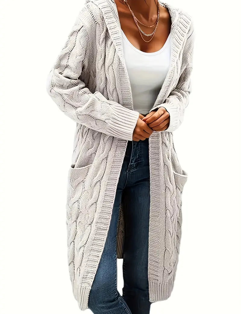 Rosina Alberti | Langarmet strikket cardigan med lommer i bordeaux