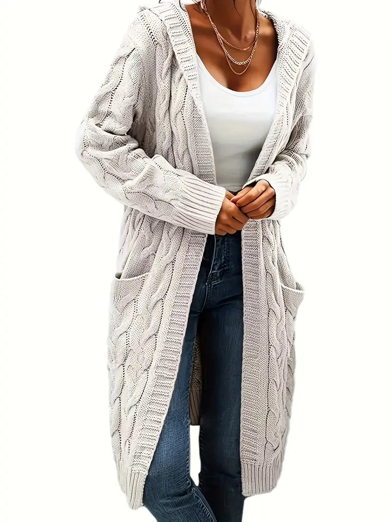 Rosina Alberti | Langarmet strikket cardigan med lommer i bordeaux