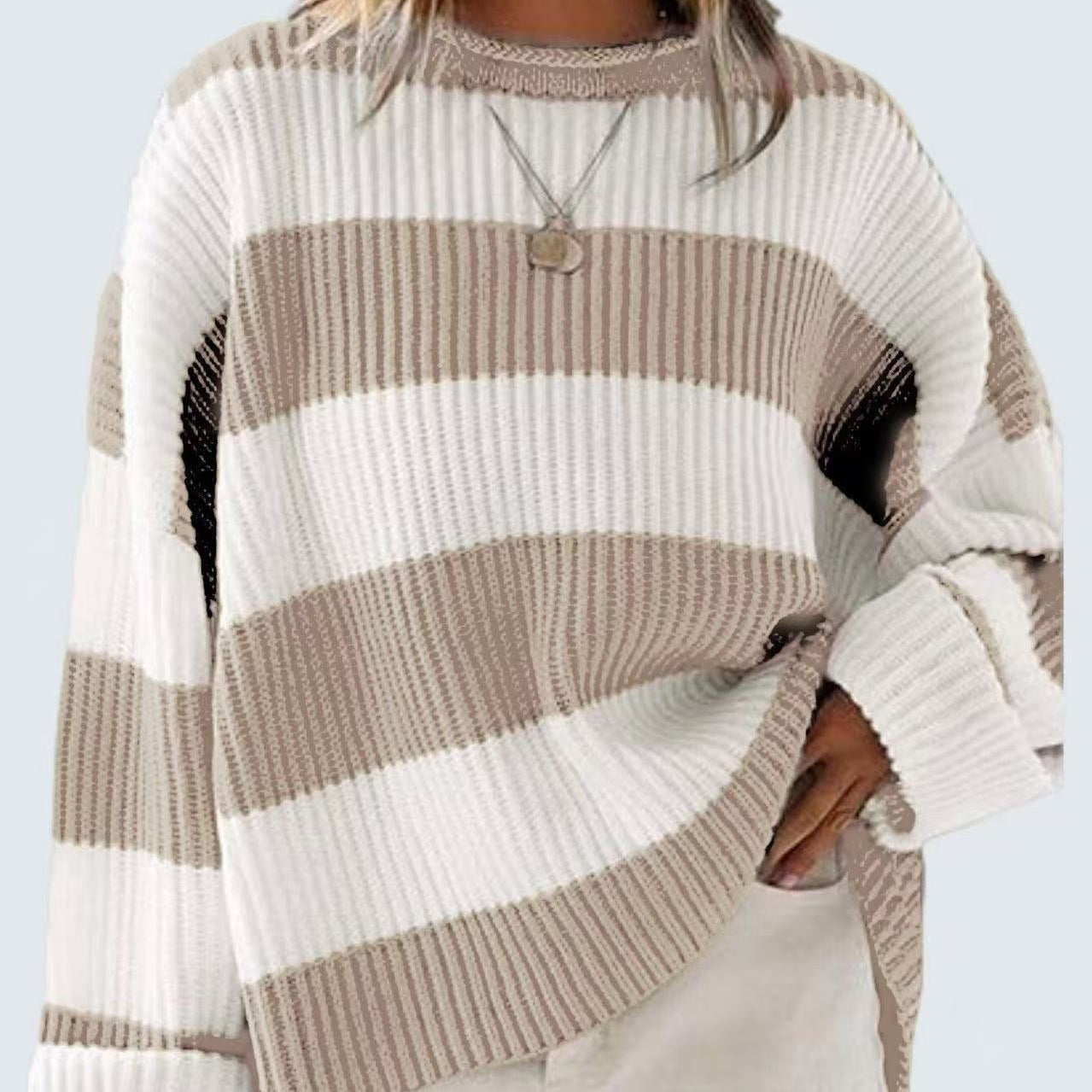 Maja Holm | Oversize pruhovaný pletený svetr pro ženy