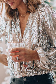 Annika Valkyrie | Glitterbluse med lang ærme til kvinder