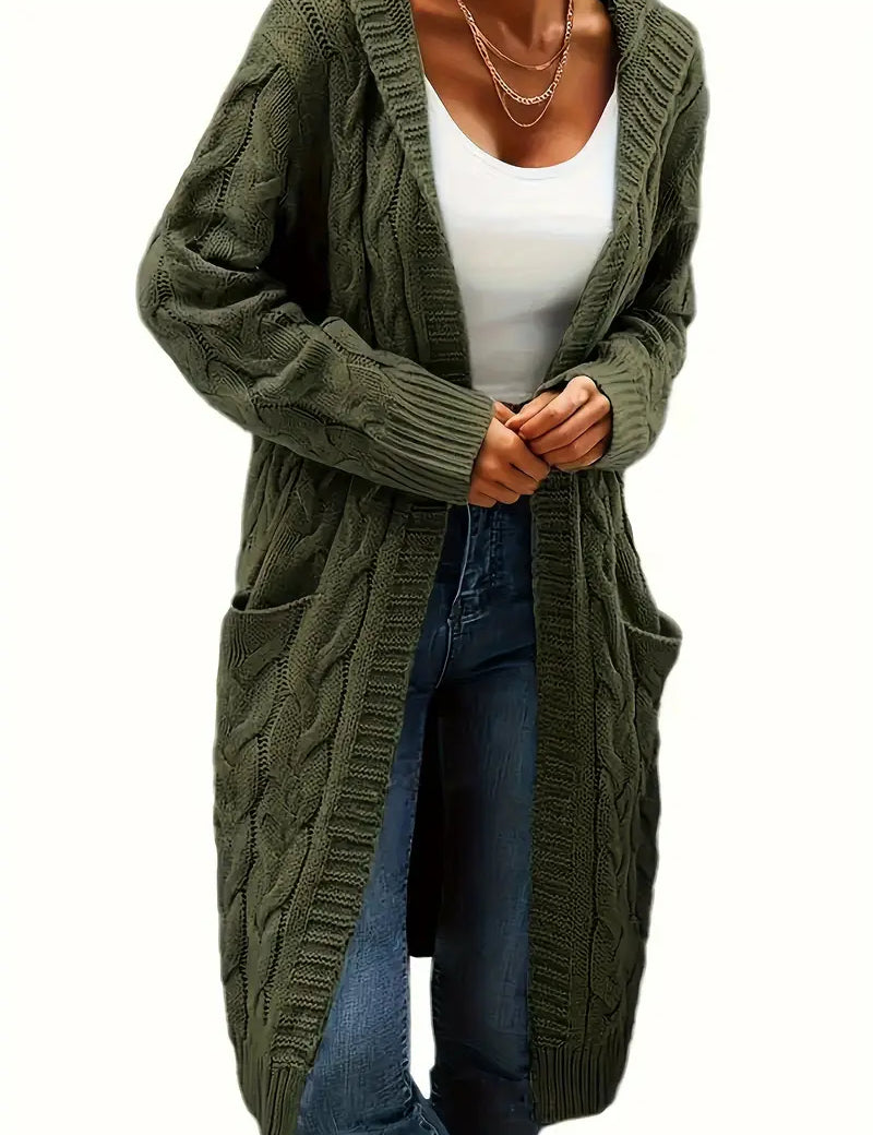 Rosina Alberti | Langarmet strikket cardigan med lommer i bordeaux
