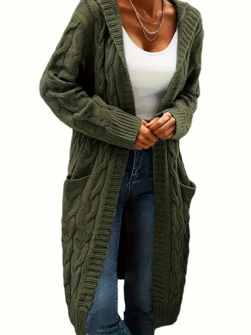 Rosina Alberti | Langarmet strikket cardigan med lommer i bordeaux