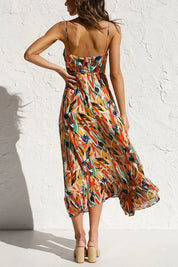 Camille Rousseau | Midi-sommerkjole med farverigt print