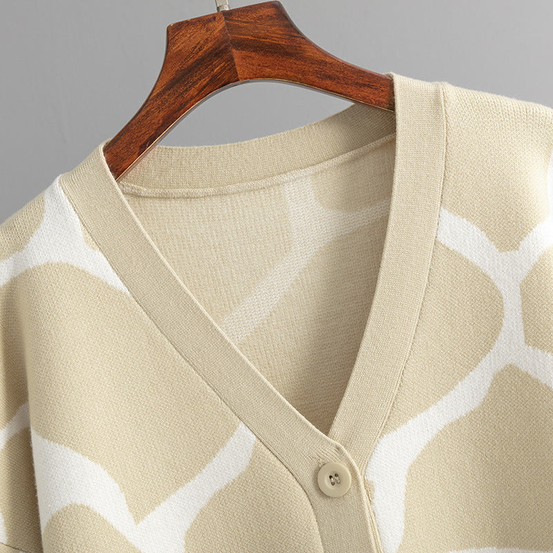 Rikke Overgaard | Jacquard-Strickjacke mit grafischem Muster in Oversize-Passform
